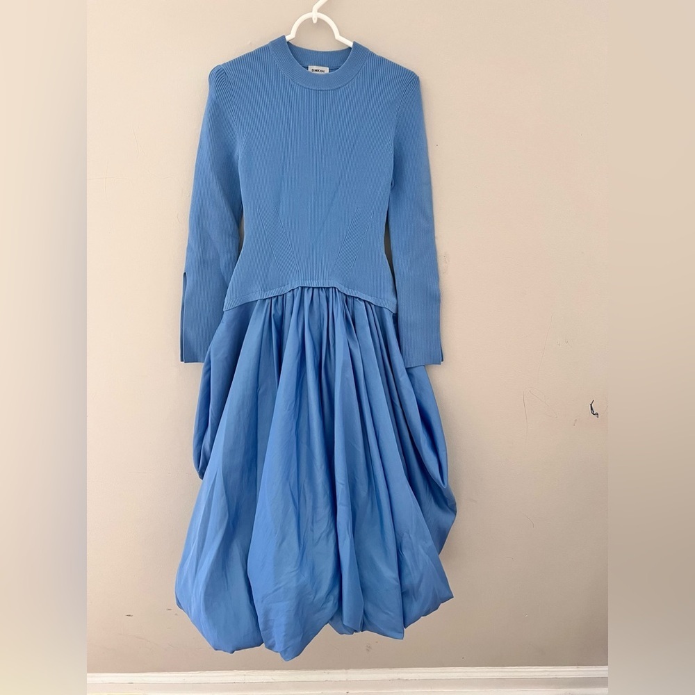 SIMKHAI Kenlie Ribbed Knit Taffeta Midi Dress Blue Size XS
EUC ISO Taylor Swift - Picture 3 of 9